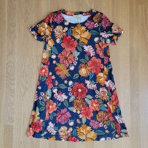 Ann Taylor Loft Floral A-line Crewneck Jersey Dress Size SP